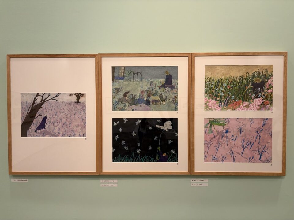 エヴェリーナ・マルティさんの作品「花はめぐる」の展示